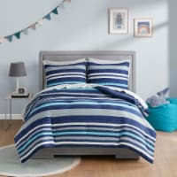 Moonbeams Twin Comforter Set - 7 Piece Rugby Stripes Perspective: Main