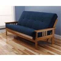 Kodiak Furniture Monterey Futon Frame with Fabric Mattress in Blue/Butternut