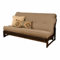 Kodiak Furniture Aspen Futon with Linen Fabric Mattress in Mocha/Stone Gray