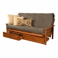 Kodiak Furniture Monterey Full Futon with Suede Fabric Mattress in Gray/Barbados