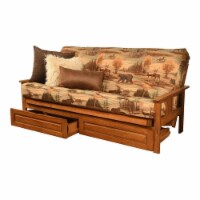Kodiak Furniture Monterey Storage Futon with Canadian Mattress in Barbados/Brown