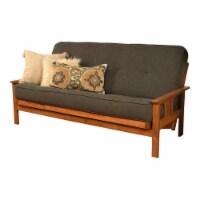 Kodiak Furniture Monterey Full Futon with Linen Fabric Mattress in Barbados/Gray