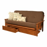 Kodiak Furniture Monterey Futon with Linen Fabric Mattress in Brown/Barbados