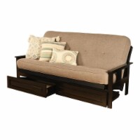Kodiak Furniture Monterey Storage Futon with Linen Fabric Mattress in Gray/Black
