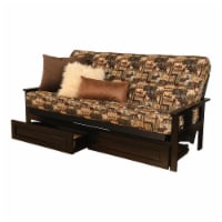 Kodiak Furniture Monterey Black Storage Futon with  Multi-Color Fabric Mattress