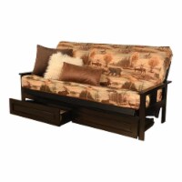Kodiak Furniture Monterey Futon with Canadian Print Mattress in Black/Brown