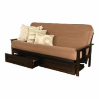 Kodiak Furniture Monterey Full Futon with Fabric Mattress in Mocha Brown/Black