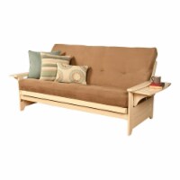 Kodiak Furniture Phoenix Futon with Suede Peat Fabric Mattress in White/Brown