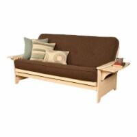 Kodiak Furniture Phoenix Futon with Linen Fabric Mattress in White/Cocoa Brown