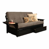 Kodiak Furniture Phoenix Storage Futon with Suede Fabric Mattress in Black/Gray