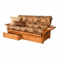 Kodiak Furniture Phoenix Futon with Canadian Fabric Mattress in Brown/Butternut
