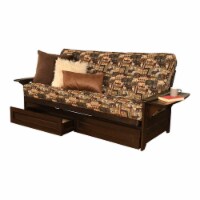 Kodiak Furniture Phoenix Espresso Storage Futon with Multi-Color Fabric Mattress