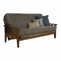 Kodiak Furniture Tucson Frame with Fabric Mattress in Marmont Blue/Walnut
