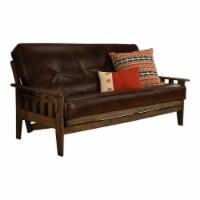 Kodiak Furniture Tucson Rustic Walnut Futon and Java Brown Faux Leather Mattress