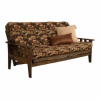 Kodiak Furniture Tucson Rustic Walnut Futon with Multi-Color Fabric Mattress