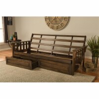 Kodiak Furniture Tucson Wood Futon Frame with Storage in Rustic Walnut Brown