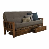 Kodiak Furniture Lodge Frame with Fabric Mattress in Rustic Walnut/Thunder Gray