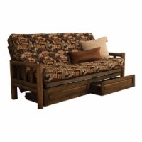 Kodiak Furniture Lodge Rustic Storage Futon with Multi-Color Fabric Mattress