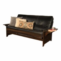 Kodiak Furniture Phoenix Espresso Futon with Black Faux Leather Mattress