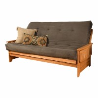Kodiak Furniture Phoenix Futon with Suede Fabric Mattress in Butternut/Gray
