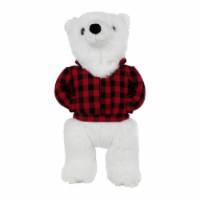 Tall Tails PT707 12 inch Plaid Polar Bear Dog Toy with Squeaker Perspective: Main