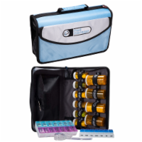 Med Manager Mini Medicine Organizer and Pill Case, Holds (10) Pill Bottles, Blue