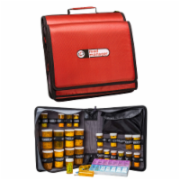 Med Manager XL Medicine Organizer and Pill Case, Holds (25) Pill Bottles, Red