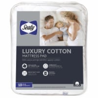 Sealy Luxury Cotton 300-Thread Count High Loft Mattress Pad - White Perspective: Main