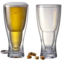Prodyne BG2 HOPSY-TURVY Upside Down Beer Glass, Pack of 2