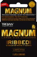 Trojan Magnum Ribbed Lubricated Large Size Latex Condoms Perspective: Main