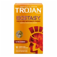 Trojan Ecstasy Ultra Ribbed Lubricated Latex Condoms