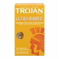Trojan Ultra Ribbed Premium Lubricated Latex Condoms