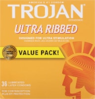 Trojan® Ultra Ribbed Lubricated Latex Condoms Perspective: Main