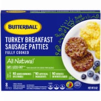 Butterball All Natural Turkey Breakfast Sausage Patties, 8 Patties Perspective: Main