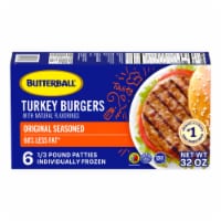 Butterball Frozen Turkey Burgers, Original Seasoned, 1/3 lb Patties, 6 Count/2 lbs Perspective: Main