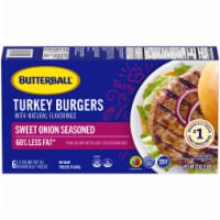 Butterball Frozen Turkey Burgers, Sweet Onion Seasoned, 1/3 lb Patties Perspective: Main