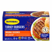 Butterball Frozen Turkey Burgers, Original Seasoned, 1/3 lb Patties, 12 Count/4 lbs Perspective: Main