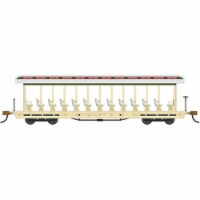Bachmann BAC19344 Amusemnt PK - Jackson Sharp Open-Sided Excursion Car, Cream & Olive