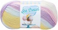 Lion Brand Ice Cream Yarn - Cotton Candy - Cream Pastel Pink Purple Blue Yellow
