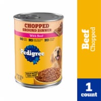 Pedigree Chopped Ground Dinner Beef Adult Canned Soft Wet Dog Food