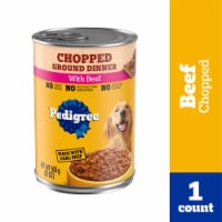 Pedigree Chopped Ground Dinner Beef Adult Canned Soft Wet Dog Food