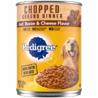 Pedigree Chopped Ground Dinner Beef Bacon & Cheese Adult Canned Soft Wet Dog Food
