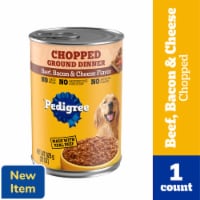 Pedigree Chopped Ground Dinner Beef Bacon and Cheese Adult Wet Can Dog Food