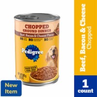 Pedigree Chopped Ground Dinner Beef Bacon and Cheese Adult Wet Can Dog Food