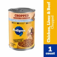 Pedigree Chopped Ground Dinner Chicken & Liver & Beef Adult Soft Wet Canned Dog Food