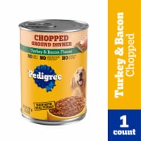 PEDIGREE CHOPPED GROUND DINNER Turkey & Bacon Flavor Adult Canned Soft Wet Dog Food