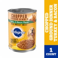 Pedigree Chopped Ground Dinner Turkey & Bacon Flavor Adult Canned Soft Wet Dog Food