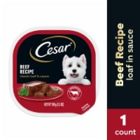 Cesar Loaf in Sauce Beef Recipe Adult Soft Wet Dog Food