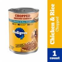 Pedigree Chopped Ground Dinner Adult Canned Soft Wet Dog Food Chicken & Rice Perspective: Main