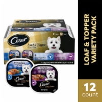 Cesar Rotisserie Chicken Bacon & Cheese Filet Mignon Bacon & Potato Soft Wet Dog Food Variety Pack